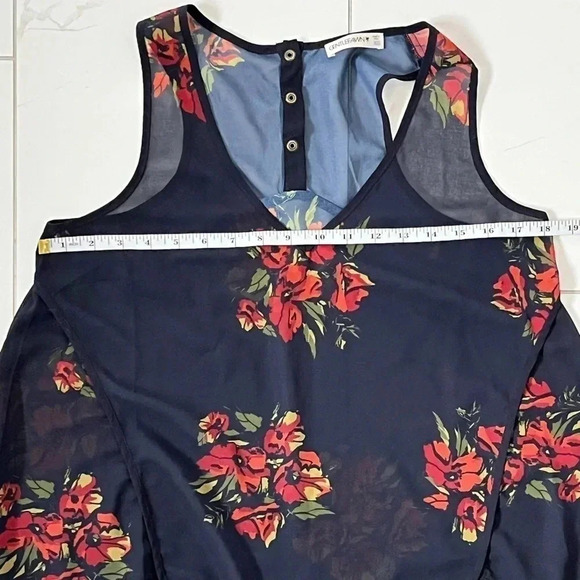 Gentle Fawn/ Sheer navy blue floral blouse/ Size US  XS - Picture 11 of 13